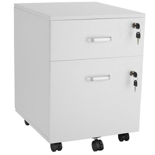tectake Rolcontainer Vagur, 2 afsluitbare lades - wit, Huis en Inrichting, Kasten | Roldeurkasten en Archiefkasten, Verzenden