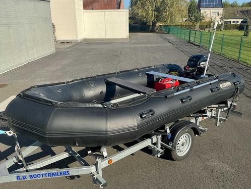 BB Line HD420 Rubberboot + 15pk motor + 2 trailers, Sports nautiques & Bateaux, Canots pneumatiques