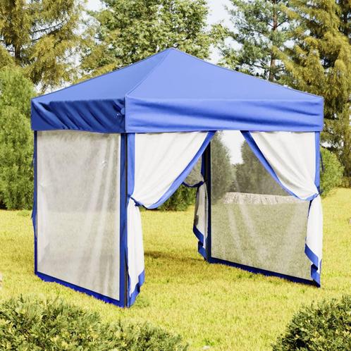 vidaXL Partytent inklapbaar met zijwanden 2x2 m blauw, Tuin en Terras, Partytenten, Nieuw, Verzenden