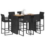 vidaXL 7-delige Tuinbarset zonder kussens poly rattan acacia, Tuin en Terras, Verzenden, Nieuw