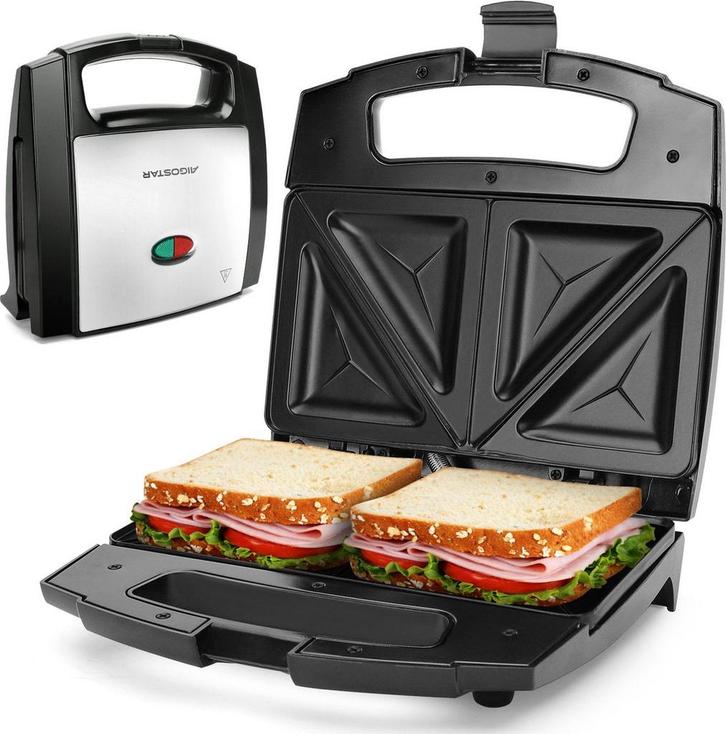 Tosti apparaat - Tosti ijzer - Sandwich maker - 800W - Zwart, Huis en Inrichting, Woonaccessoires | Overige, Verzenden