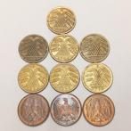 Duitsland, Weimar Republiek. 10 Münzen, (verschiedene), Postzegels en Munten