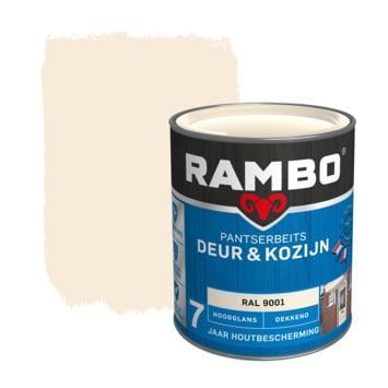 Rambo Pantserbeits Deur&Kozijn Hoogglans Dekkend RAL 9001, Doe-het-zelf en Bouw, Verf, Beits en Lak, Nieuw, Verzenden