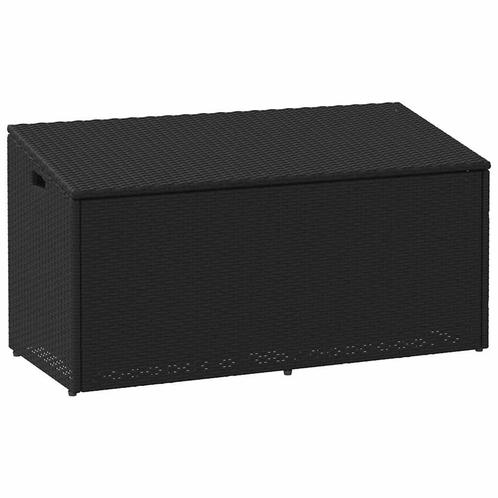 vidaXL Tuinbox 110x50x58 cm poly rattan zwart, Tuin en Terras, Bergingen en Tuinkasten, Nieuw, Verzenden