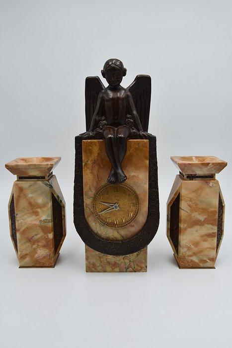 Bureauklok  (3) - Piere Lenoir -  Art Deco - Gepatineerd, Antiek en Kunst, Antiek | Meubels | Stoelen en Sofa's