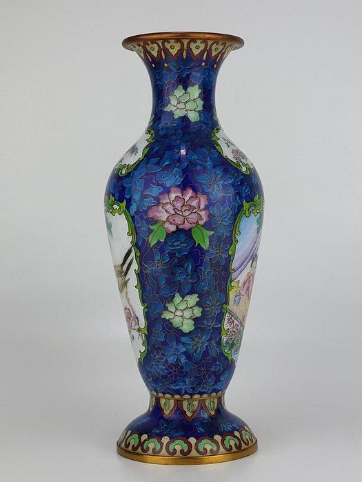 Vaas - Cloisonné - China - Fijn grote cloisonné vaas (Zonder, Antiek en Kunst, Antiek | Overige Antiek