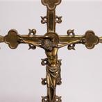 Altaar kruis, neogotiek, brons - Brons - 1850-1900, Antiek en Kunst