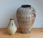 Vase - Sgraffito - Terre cuite - Deux vases vintage