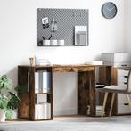 vidaXL Bureau met Opbergmogelijkheden Rook Eiken 130x50,5x75, Huis en Inrichting, Verzenden, Nieuw
