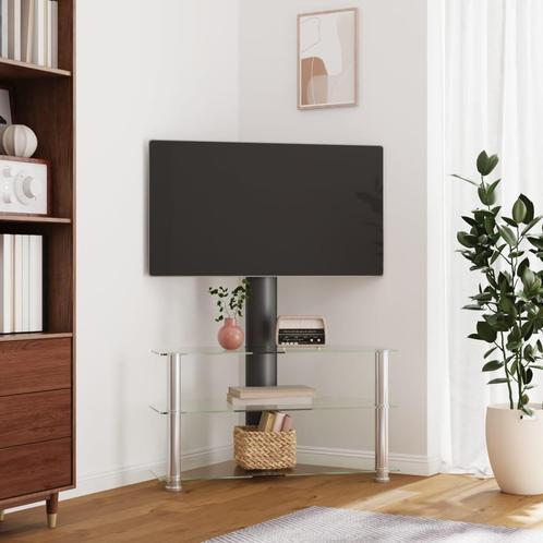 vidaXL Tv-standaard hoek 3-laags voor 32-70 inch zwart en, Huis en Inrichting, Kasten |Televisiemeubels, Nieuw, Verzenden