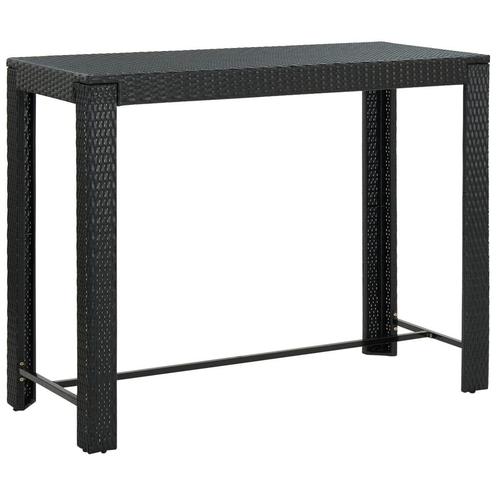 vidaXL Table de bar de jardin Noir 140,5x60,5x110,5 cm, Jardin & Terrasse, Ensembles de jardin, Neuf, Envoi