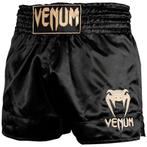 Venum Classic Muay Thai Kickboks Broekjes Zwart Goud, Vechtsport, Verzenden