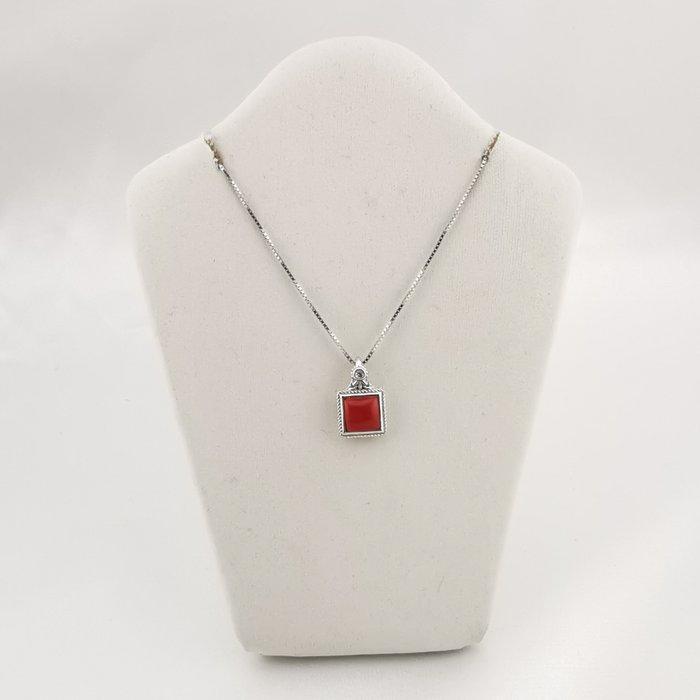Koraal - Argento 925 - Ketting met hanger - Italiaans, Verzamelen, Mineralen en Fossielen