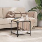vidaXL Salontafel met zwart glazen blad 40x40x40 cm staal, Verzenden, Nieuw