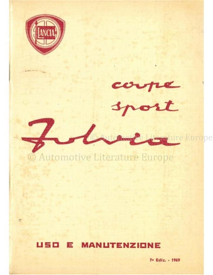 1969 LANCIA FULVIA COUPE / SPORT INSTRUCTIEBOEKJE ITALIAANS, Auto diversen, Handleidingen en Instructieboekjes, Ophalen of Verzenden