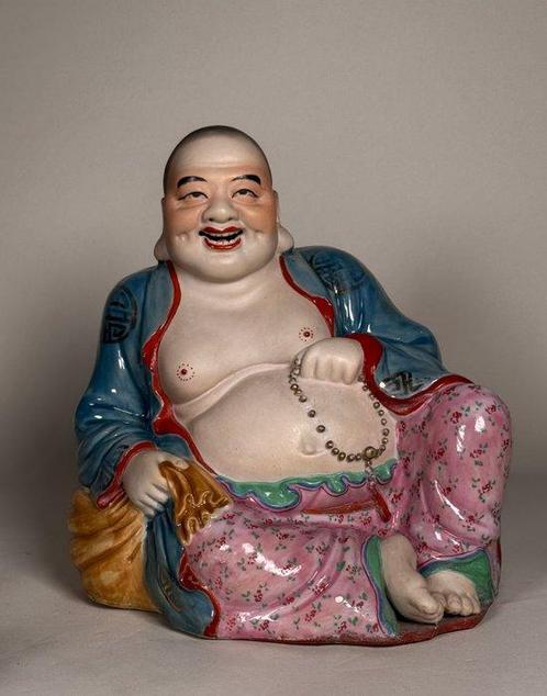 Figuur - A fine laughing buda - Biscuit porselein - China, Antiek en Kunst, Antiek | Overige Antiek