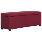 vidaXL Bankje met opbergvak 116 cm polyester wijnrood, Verzenden, Nieuw