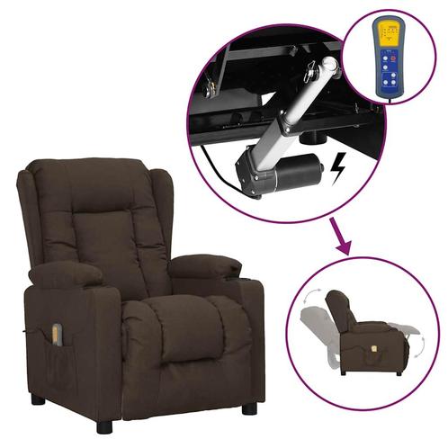 vidaXL Sta-op-massagestoel stof donkerbruin, Huis en Inrichting, Stoelen, Nieuw, Verzenden