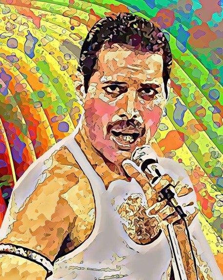 Queen - Freddie Mercury - Giclée - Original by artist, CD & DVD, Vinyles Singles