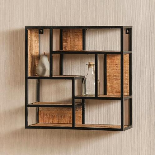 Wandrek Mangohout Bowi 80x80 cm, Huis en Inrichting, Woonaccessoires | Wandplanken en Boekenplanken, Nieuw, Verzenden