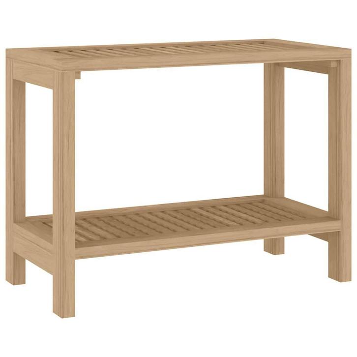 Teak Badkamertafel - OP = OP - Handdoeken & meer!, Huis en Inrichting, Badkamer | Badkamermeubels, 25 tot 50 cm, Nieuw, Overige typen