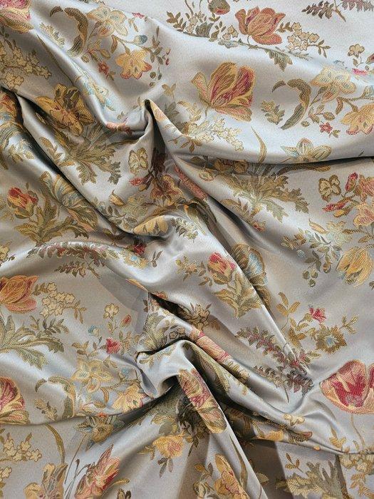 Geen RESERVE! Zilver! San Leucio bloemendecorweefsel ZILVER, Antiek en Kunst, Antiek | Tapijten, Tafelkleden en Textiel