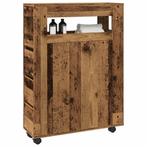 vidaXL Badkamerkast smal met wielen bewerkt hout oud, Verzenden, Nieuw