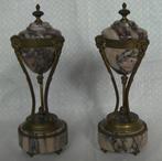 Architectonisch ornament - 19e eeuw - paar marmeren vazen en, Antiek en Kunst