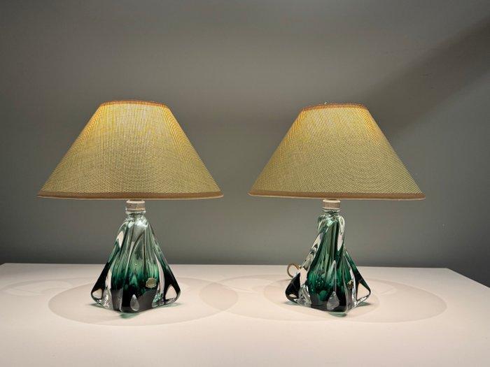 Val Saint Lambert - René Delvenne - Tafellamp (2) - Kristal, Antiek en Kunst, Antiek | Verlichting