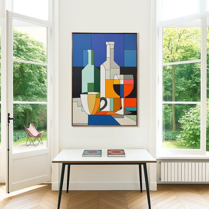 Alejandro Gonzalez - Bodegones Geométricos 80 - XL - (NO, Antiek en Kunst, Kunst | Schilderijen | Modern