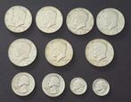 Verenigde Staten. A Lot of 11x USA Silver Coins (ASW 1.75529, Postzegels en Munten