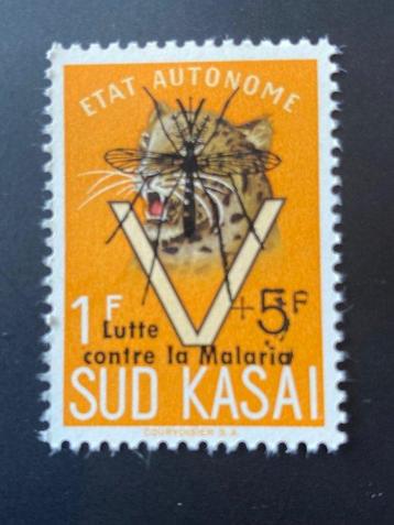 Zuid-Kasaï 1961 - Luipaardkop met opdruk Lutte contre la
