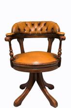 Bureaustoel - Leder, Hout - Chesterfield bureaustoel, Antiek en Kunst