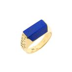 Gouden zegelring met Lapis Lazuli | Vintage (unisex, heren), 18 tot 19, Gebruikt, Overige kleuren, Ophalen of Verzenden
