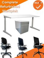 Refurbished Complete Werkplek - Bladkleur naar keuze - Handm, Werkplek, Ophalen of Verzenden, Gebruikt, Bureau