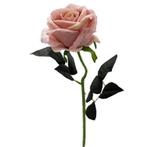 Zijderoos 52cm single large velvet touch open rose vintage