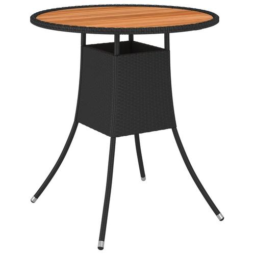 vidaXL Table à dîner de jardin Noir Ø 70 cm Résine, Tuin en Terras, Tuinsets en Loungesets, Verzenden