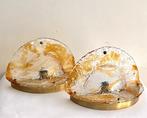 Wandkandelaar (2) - Glas, Messing, Antiquités & Art