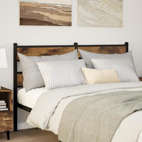 vidaXL Hoofdbord 140 cm ijzer en bewerkt hout gerookt, Huis en Inrichting, Slaapkamer | Bedden, Nieuw, Verzenden