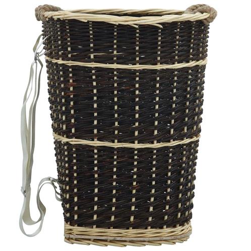 vidaXL Houtmand met draagriemen 50x44x58 cm natuurlijk, Tuin en Terras, Brandhout, Verzenden