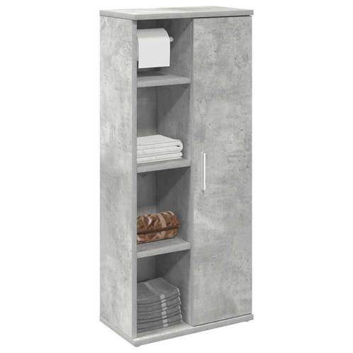 vidaXL Badkamerkast met rolhouder 39x22x90 cm betongrijs, Huis en Inrichting, Badkamer | Badkamermeubels, Nieuw, Verzenden