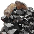 AGGLOMÉRAT DE SCHORLITE NOIRE avec QUARTZ FUMÉ ! NAMIBIE