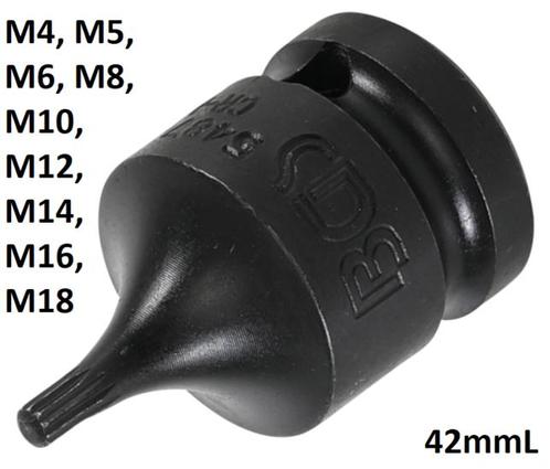 Kracht dopsleutelbit 12,5 mm (1/2) veeltand (voor XZN), Auto diversen, Autogereedschap, Verzenden