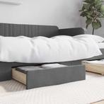 vidaXL Opberglades bed 2 st bewerkt hout en stof donkergrijs, Huis en Inrichting, Slaapkamer | Bedden, Verzenden, Nieuw