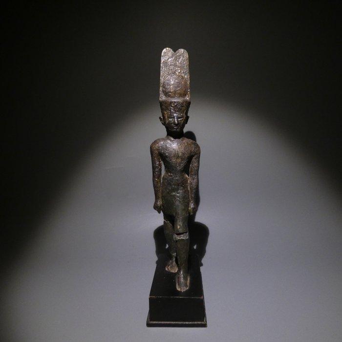 Oud-Egyptisch Brons God Amun-Ra. 26 cm H. Late Periode, 664, Verzamelen, Mineralen en Fossielen