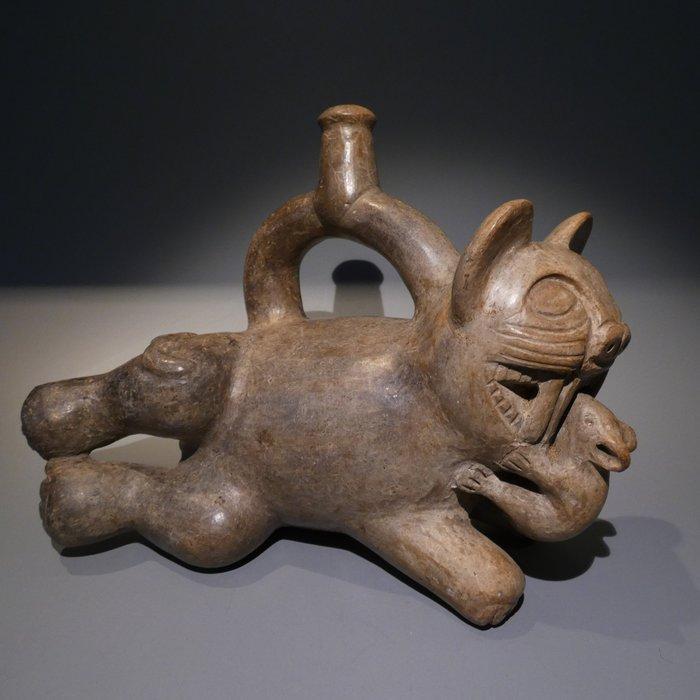 Moche, Peru Terracotta Fijn Huacoportret. TL-test. 22 cm, Verzamelen, Mineralen en Fossielen