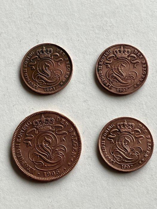 Belgique. 1870-1909, 22 stuks (Sans prix de réserve), Postzegels en Munten, Munten | Nederland