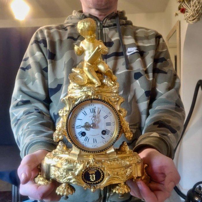 Tafelklok - - Verguld brons - ca. 1880 - Klein zeldzaam, Antiek en Kunst, Antiek | Klokken