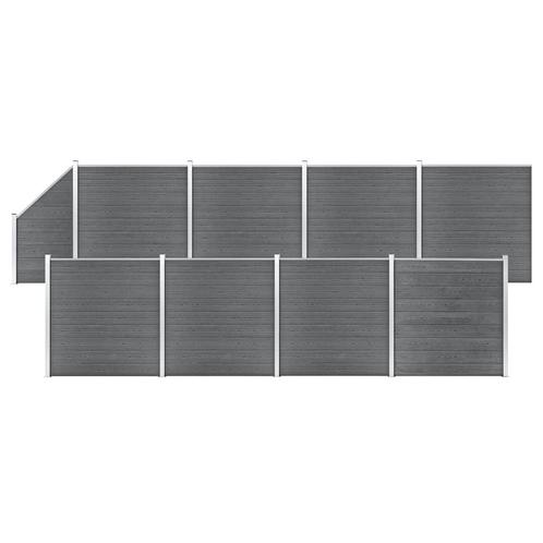 vidaXL Schuttingset 8 vierkant en 1 schuin 1484x186 cm HKC, Tuin en Terras, Tuinhekken en Hekwerk, Nieuw, Verzenden