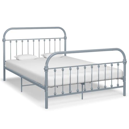 vidaXL Bedframe metaal grijs 140x200 cm, Huis en Inrichting, Slaapkamer | Bedden, Nieuw, Verzenden